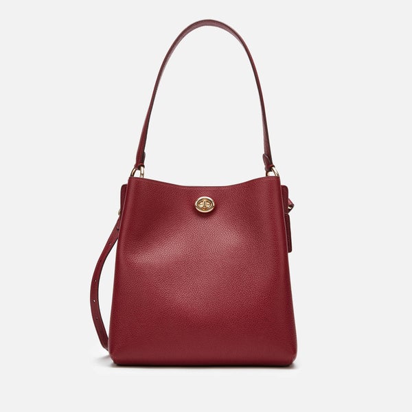 Coach Women's Polished Pebble Leather Charlie Bucket - Deep Red