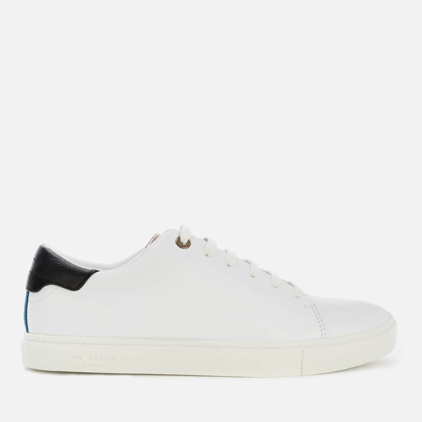 Ted Baker Men's Leepow Leather Cupsole Trainers - White/Tan
