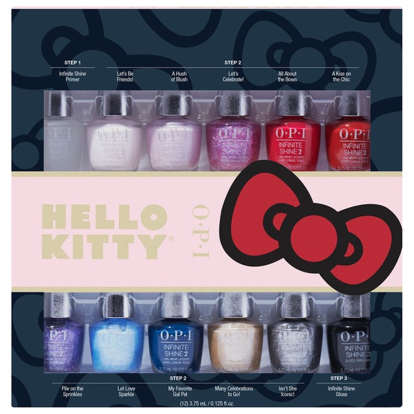 OPI Hello Kitty Limited Edition Infinite Shine 3 Step Nail Polish Mini - 12 Pack