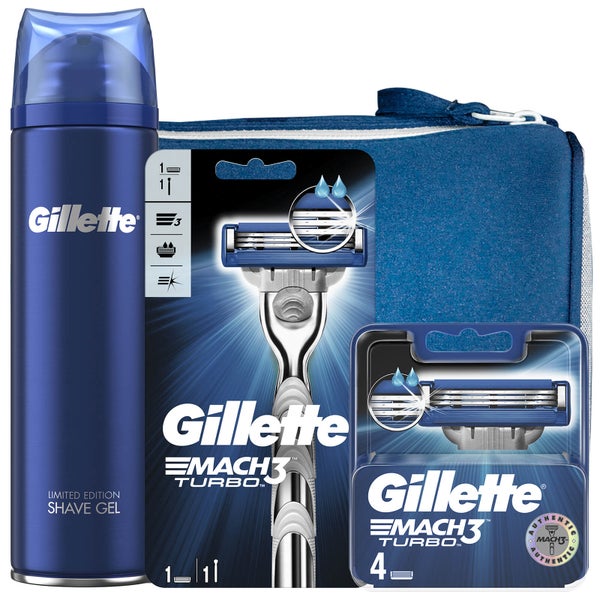 Gillette Mach3 Turbo Shaving Kit with Wash Bag