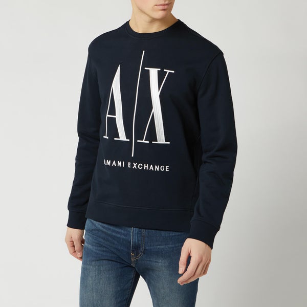 Armani Exchange Men's Large Ax Logo Sweatshirt - Navy