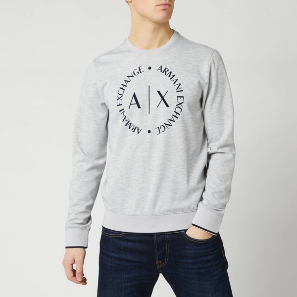 Armani Exchange Men's Circle Logo Sweatshirt - Grey