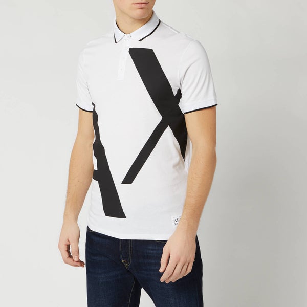 Armani Exchange Men's Large Logo Polo Shirt - White