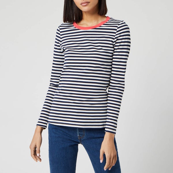 Joules Women's Selma Long Sleeve Crew Neck Top - French Navy Stripe
