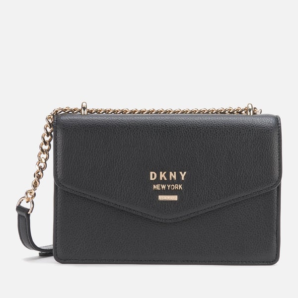 DKNY Women's Whitney Small Shoulder Flap Bag - Black/Gold