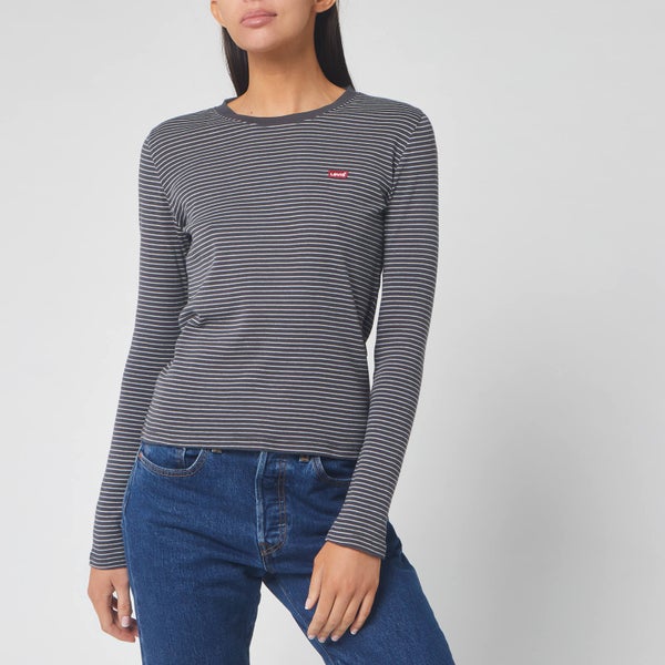 Levi's Women's Long Sleeve Baby T-Shirt - Agnes Stripe Forged Iron