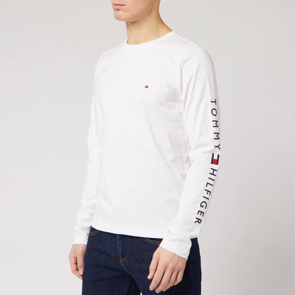 Tommy Hilfiger Men's Logo Long Sleeve T-Shirt - White