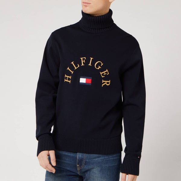 Tommy Hilfiger Men's Flag Logo Roll Neck Sweatshirt - Desert Sky