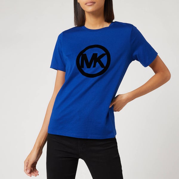 MICHAEL MICHAEL KORS Women's Circle Logo Flock T-Shirt - Twilight Blue