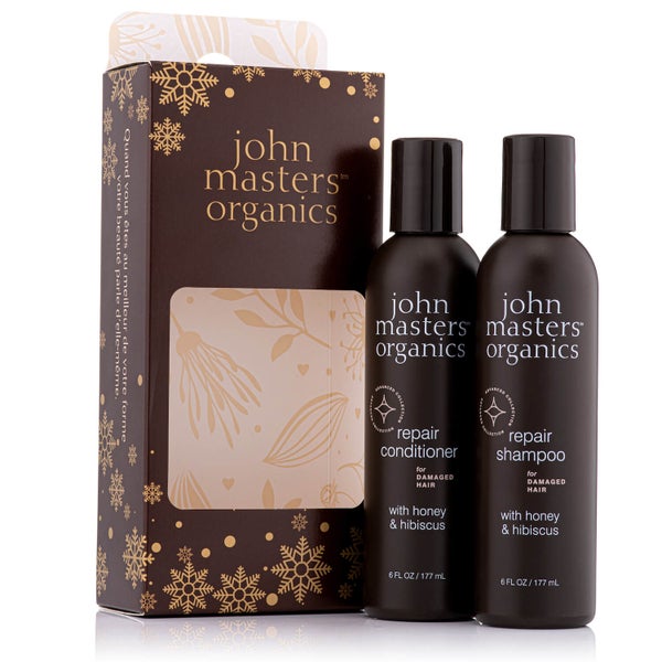 John Masters Organics Festive Gift Set Shampoo and Conditioner to Repair Dry & Damaged Hair (Worth £58.00)
