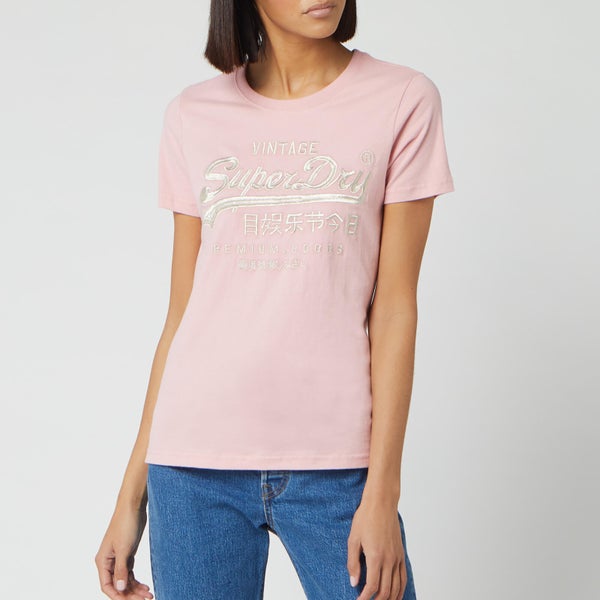 Superdry Women's Premium Goods Luxe Short Sleeve T-Shirt - Pink Nectar