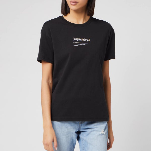Superdry Women's Minimal Flagship Portland Short Sleeve T-Shirt - Black
