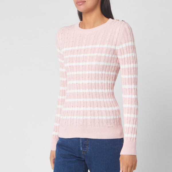 Superdry Women's Croyde Bay Cable Knitted Jumper - Soft Pink