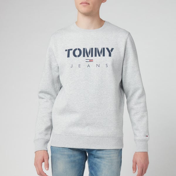 Tommy Jeans Men's Novel Logo Sweatshirt - Light Grey Heather