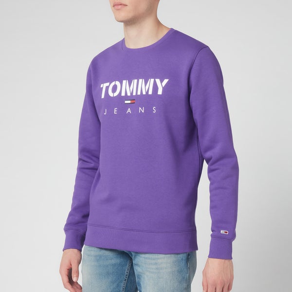 Tommy Jeans Men's Novel Logo Sweatshirt - Royal Purple