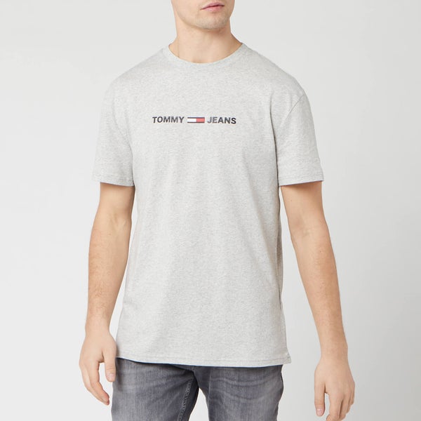Tommy Jeans Men's Straight Small Logo T-Shirt - Light Grey Heather