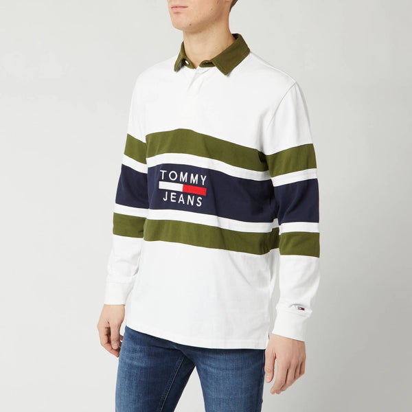Tommy Jeans Men's Panel Rugby Top - Classic White/Cypress