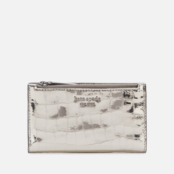 Kate Spade New York Women's Sylvia Croc Small Wallet - Gunmetal