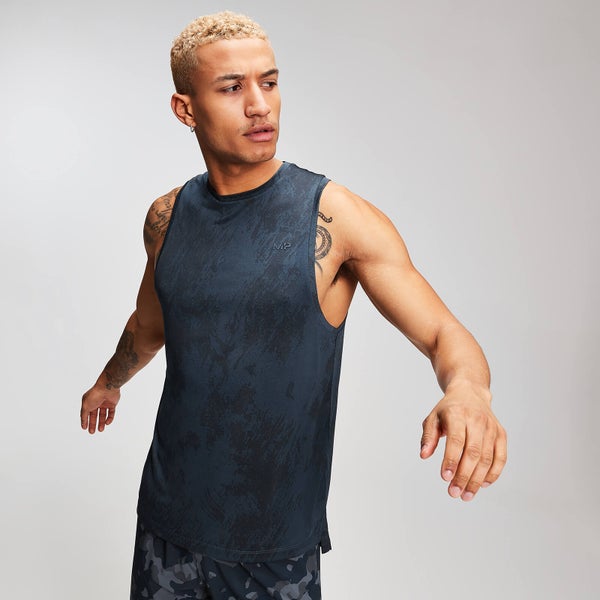 MP Training Heren Distressed Drop Armhole Tank Top - Ink