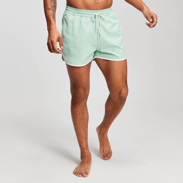 MP Heren Contrast Binding Swim Shorts - Muntgroen