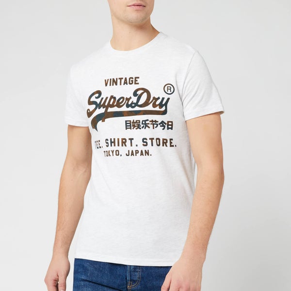 Superdry Men's Vintage Label Store Infill T-Shirt - Ice Marl