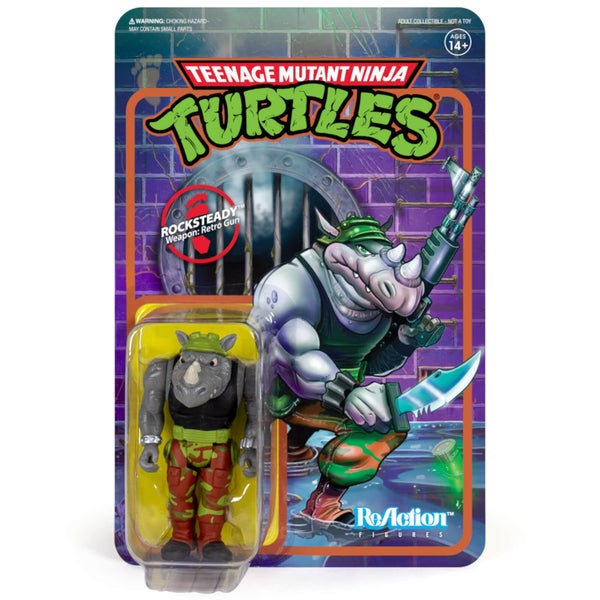 Super7 Teenage Mutant Ninja Turtles ReAction Figure - Rocksteady