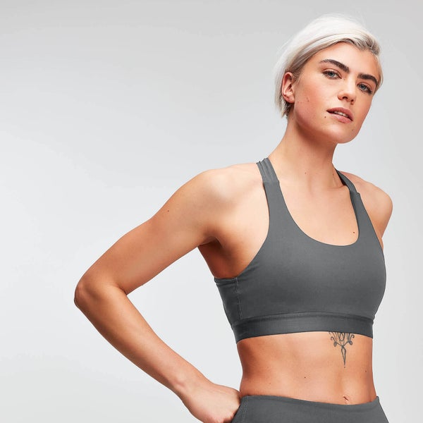 MP Power Women's Cross Back Sports Bra - Mörkgrå