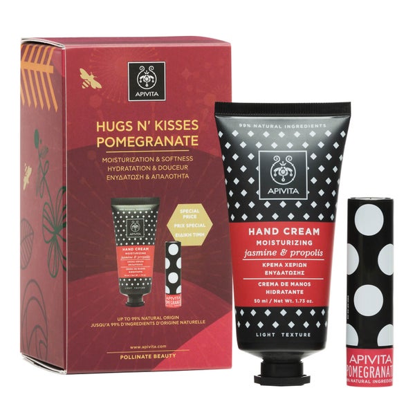 APIVITA Moisturizing Hand Cream Jasmine & Propolis and Lip Care Pomegranate Gift Set