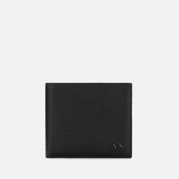 Armani Exchange Men's Bifold Wallet with Coin Compartment - Black Lizard