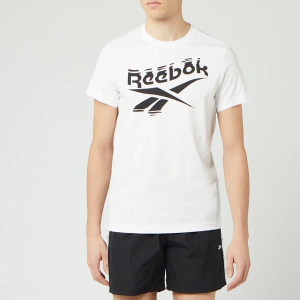 Reebok Men's Branded Crew Neck Short Sleeve T-Shirt - White