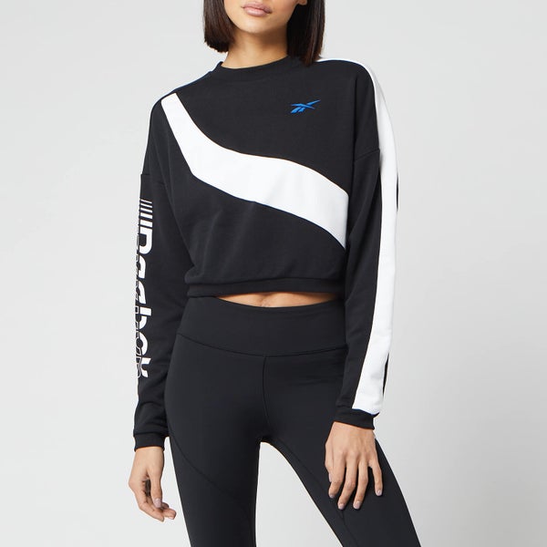 Reebok Women's Myt Colourblocked Cropped Sweatshirt - Black