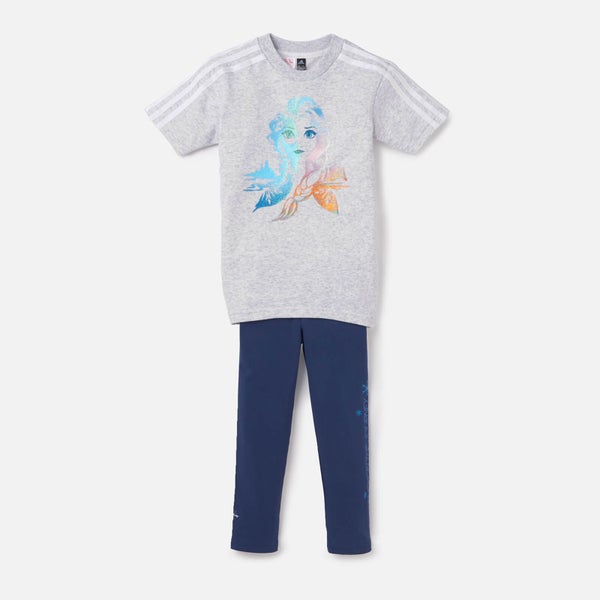 adidas Girls Frozen T-Shirt and Legging Set - Light Grey Heather