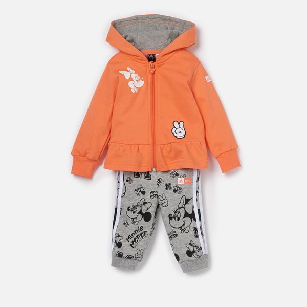 adidas Girls' Infant Minnie Mouse Jogger And Hoody Set - Semi Coral