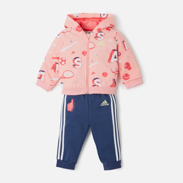Adidas Girls' Infant Full Zip Hoody and Jogger Set - Glory Pink
