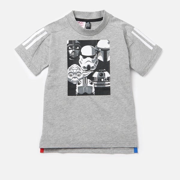 adidas Boys' Star Wars Short Sleeve T-Shirt - Medium Grey Heather