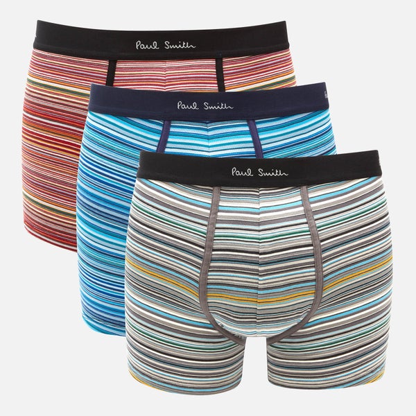 PS Paul Smith Men's 3 Pack Trunk Boxer Shorts - Multi Coloured Stripe