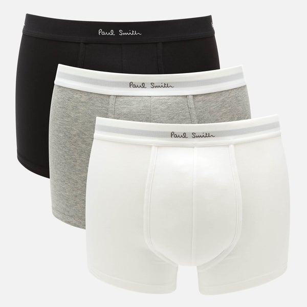PS Paul Smith Men's 3-Pack Trunk Boxer Shorts - White/Grey/Black