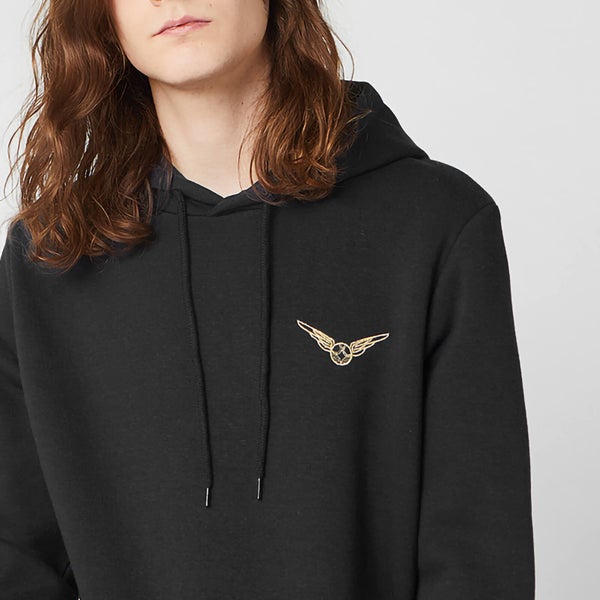 Harry Potter Golden Snitch Unisex Embroidered Hoodie - Black