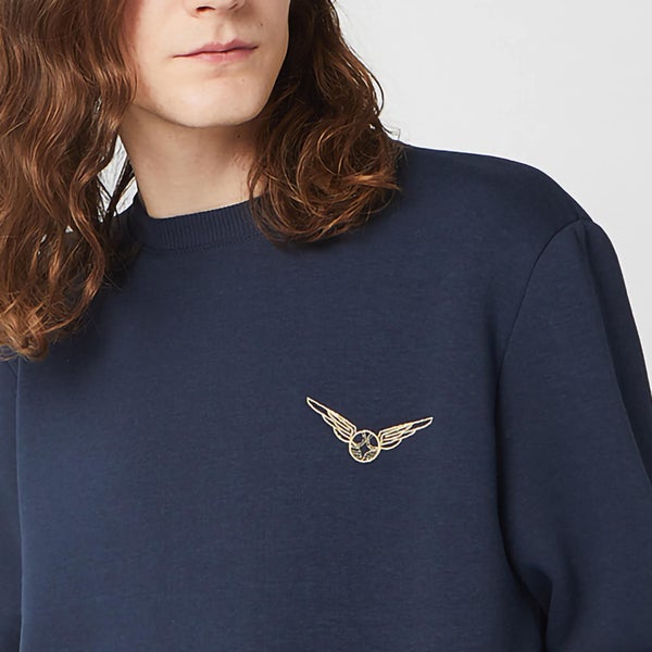 Sweat-shirt Unisexe Harry Potter Golden Snitch Brodé - Bleu Marine