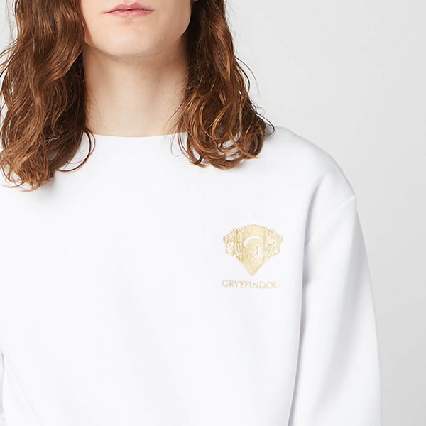 Harry Potter Gryffindor Unisex Embroidered Sweatshirt - White