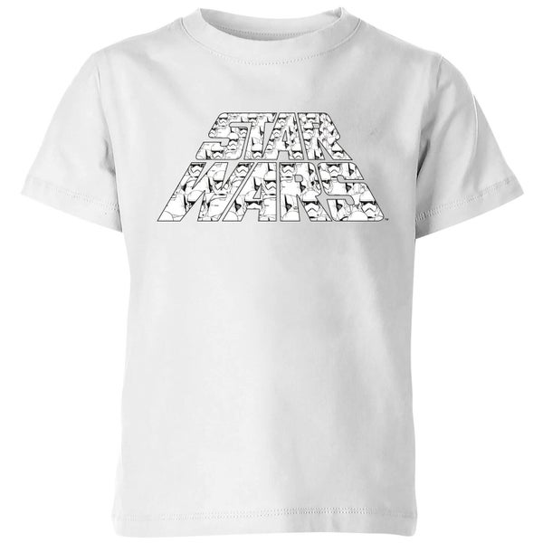 Star Wars: The Rise of Skywalker Logo met Stormtroopers kinder t-shirt - Wit
