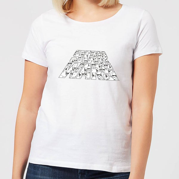 Star Wars: The Rise of Skywalker Logo met Stormtroopers dames t-shirt - Wit