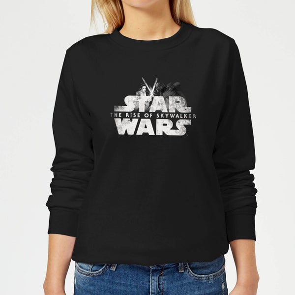 Star Wars The Rise Of Skywalker Rey + Kylo Battle Women's Sweatshirt - Black