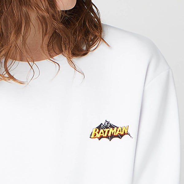 DC Batman Unisex Embroidered Sweatshirt - White
