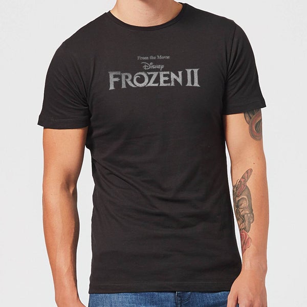 Frozen 2 Title Silver Men's T-Shirt - Black