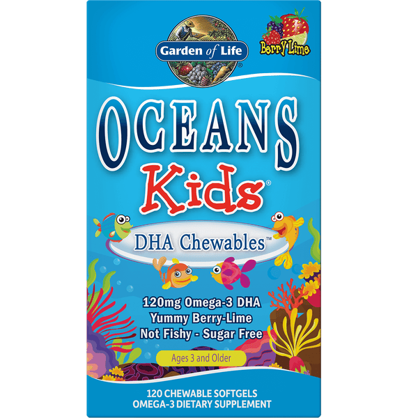 Oceans Kids' DHA Kauwbare Omega-3 Softgels - Bessen Limoen - 120 softgels