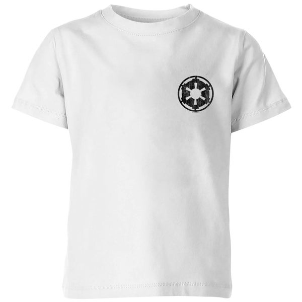 The Mandalorian Galactic Empire Insignia Breast Print Kids' T-Shirt - White