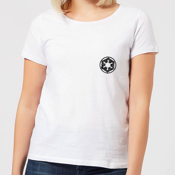 The Mandalorian Galactic Empire Insignia Breast Print Women's T-Shirt - White