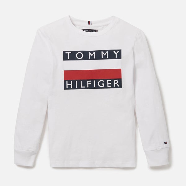 Tommy Hilfiger Boys' Essential Long Sleeve T-Shirt - White
