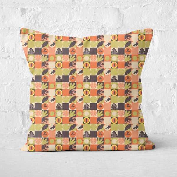 Orange Jurassic Park Square Cushion 40x40cm